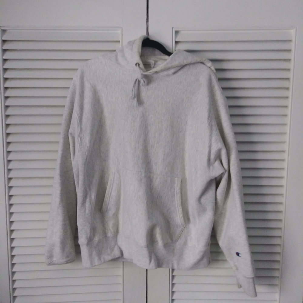Reverse Weave Champion Hoodie Silver